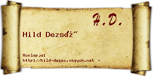 Hild Dezső névjegykártya